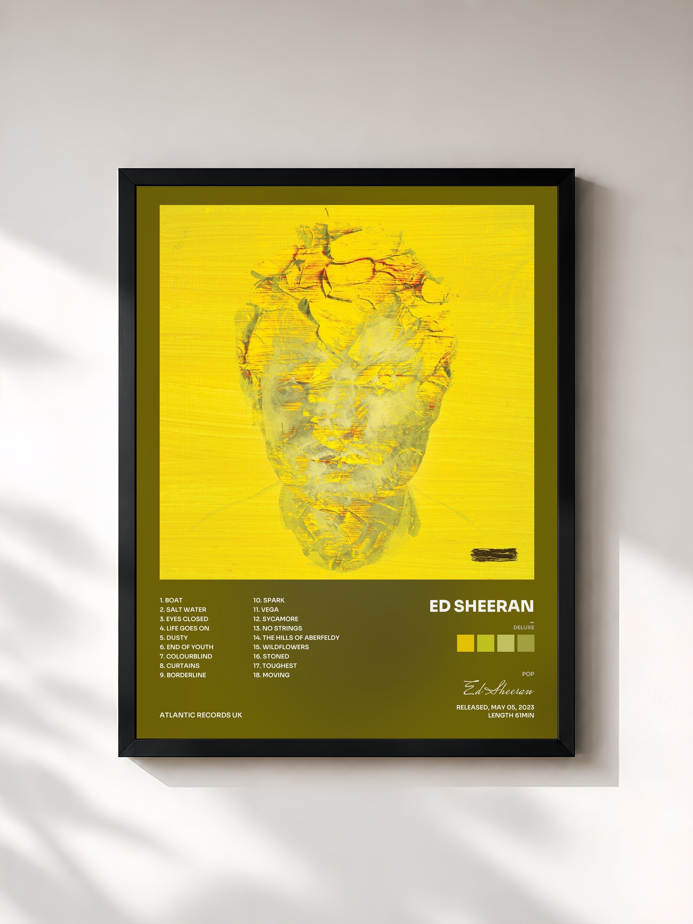 #noir - (Deluxe) von Ed Sheeran als gerahmter Kunstdruck, schwarzer Rahmen, gedruckt und gerahmt in Frankreich