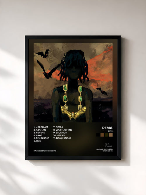 Rema · HEIS — Affiche encadrée
