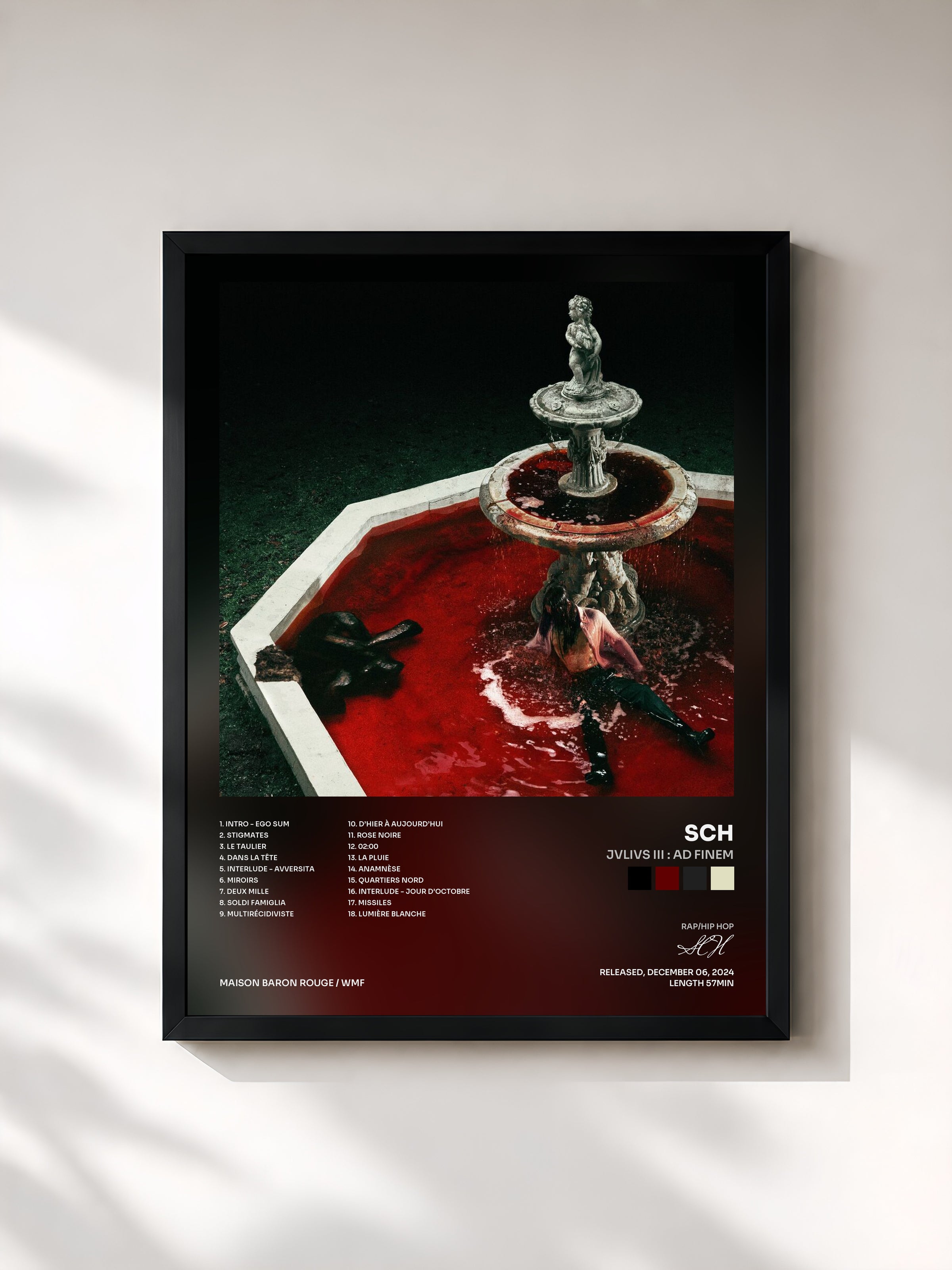 #noir JVLIVS III : Ad Finem de SCH en lámina enmarcada, marco negro, impresa y enmarcada en Francia