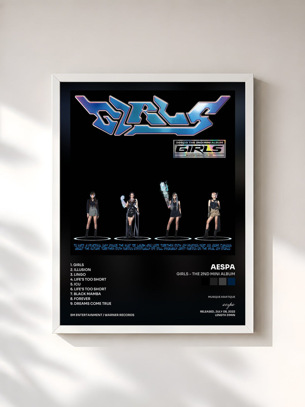 #blanc Girls - The 2nd Mini Album von aespa als gerahmter Kunstdruck, weißer Rahmen, gedruckt und gerahmt in Frankreich
