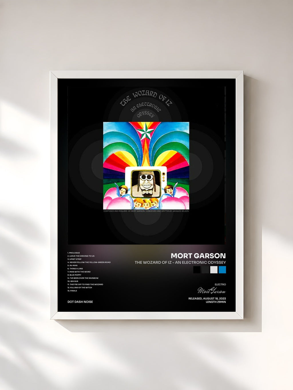 #blanc The Wozard Of Iz - An Electronic Odyssey by Mort Garson as a framed art print, white frame, printed and framed in France