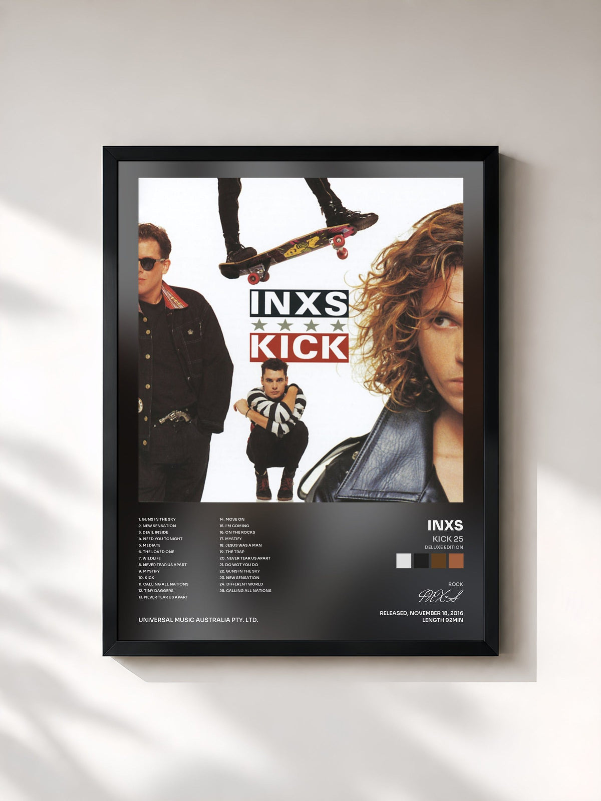 #noir Tableau de l'album Kick 25 (Deluxe Edition) de INXS, cadre noir, imprimé et encadré en France