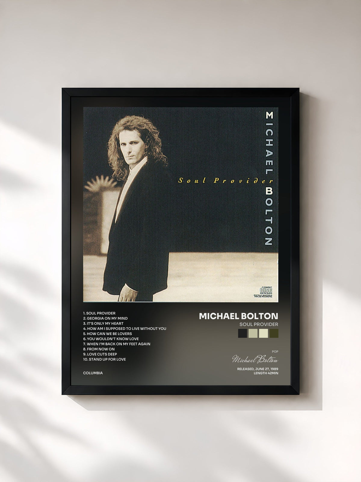 #noir Soul Provider by Michael Bolton as a framed art print, black frame, printed and framed in France