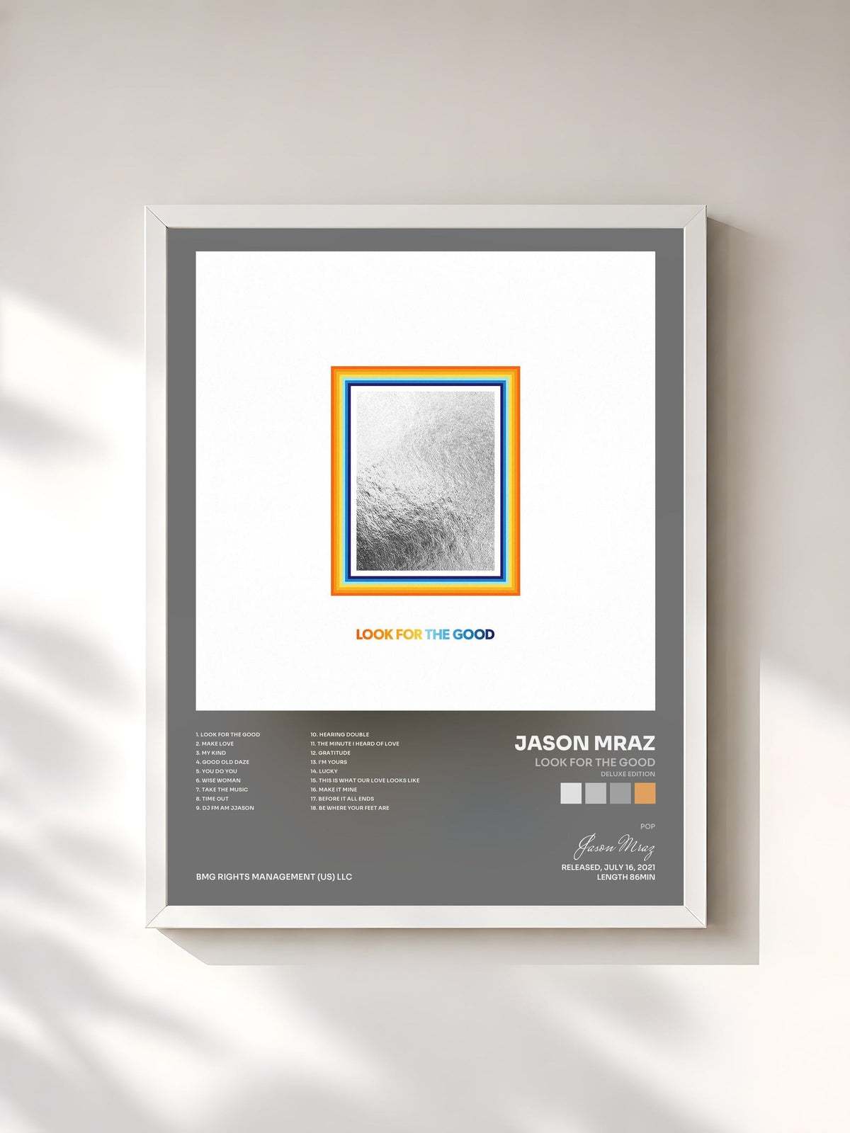 #blanc Look For The Good (Deluxe Edition) von Jason Mraz als gerahmter Kunstdruck, weißer Rahmen, gedruckt und gerahmt in Frankreich