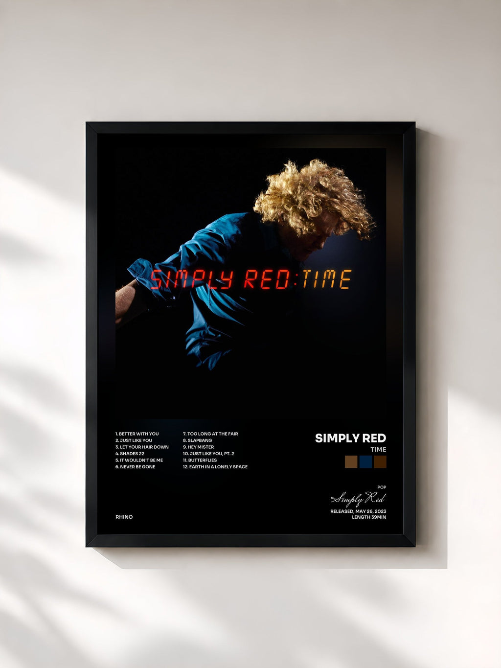#noir Time von Simply Red als gerahmter Kunstdruck, schwarzer Rahmen, gedruckt und gerahmt in Frankreich