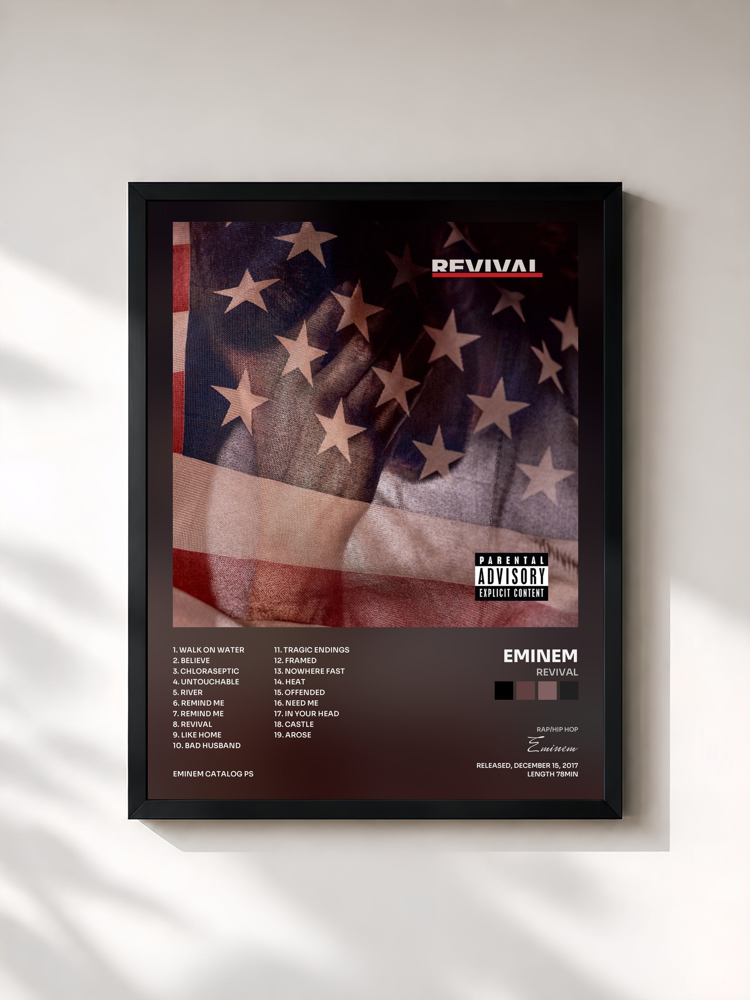 #noir Revival di Eminem in stampa incorniciata, cornice nera, stampata e incorniciata in Francia