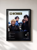 #noir Tableau de l'album October (Remastered) de U2, cadre noir, imprimé et encadré en France