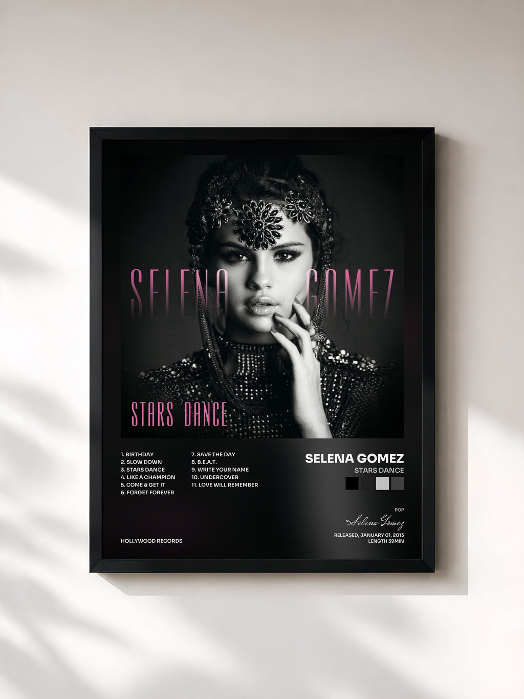 #noir Stars Dance di Selena Gomez in stampa incorniciata, cornice nera, stampata e incorniciata in Francia