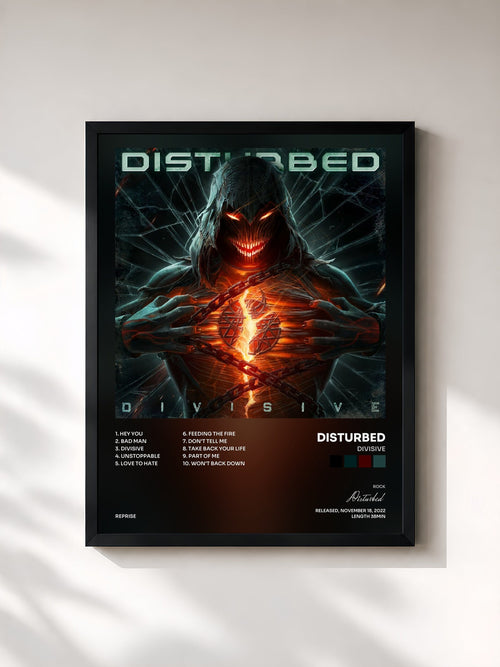 Disturbed · Divisive — Affiche encadrée