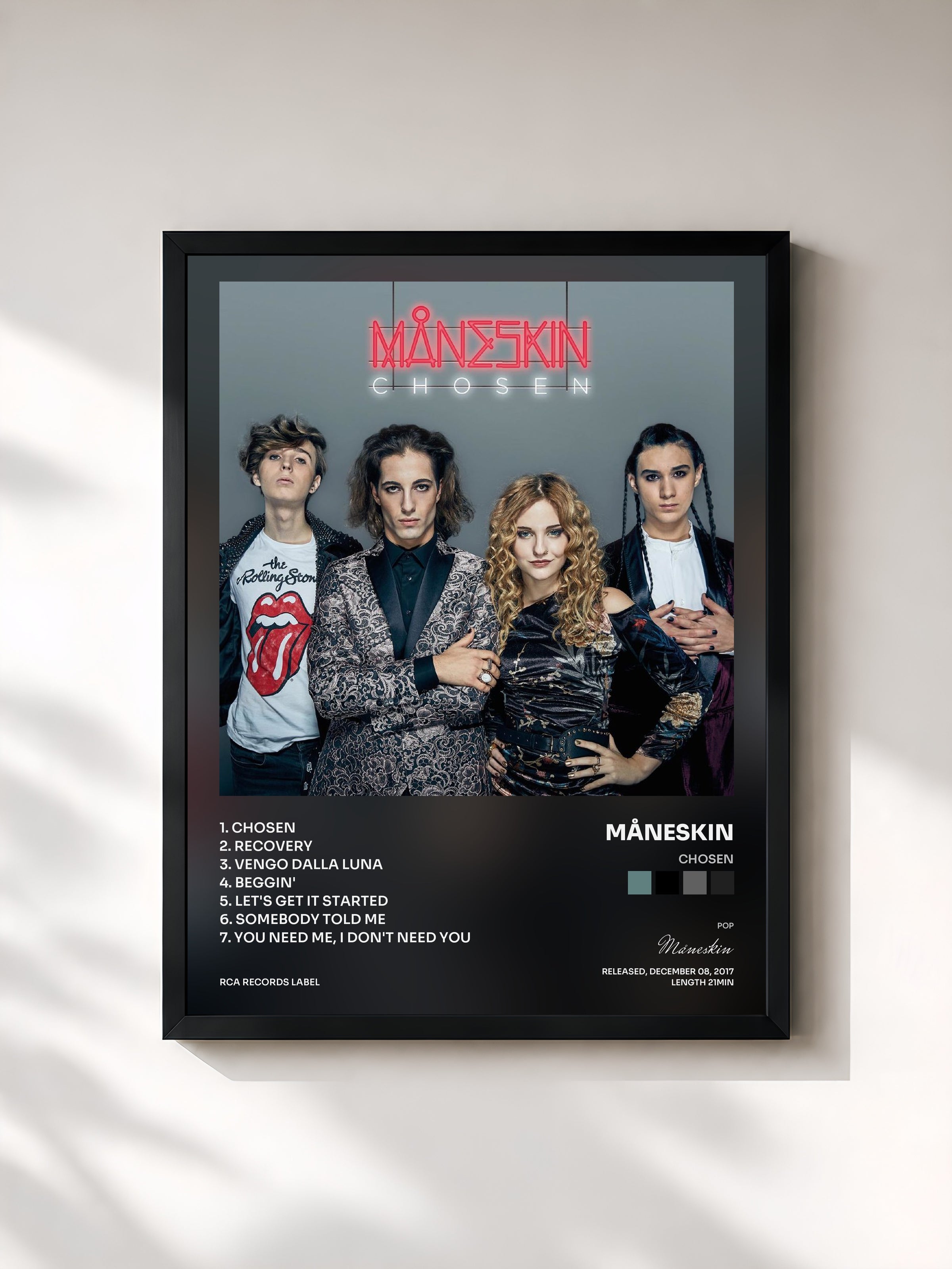 #noir Chosen by Måneskin as a framed art print, black frame, printed and framed in France