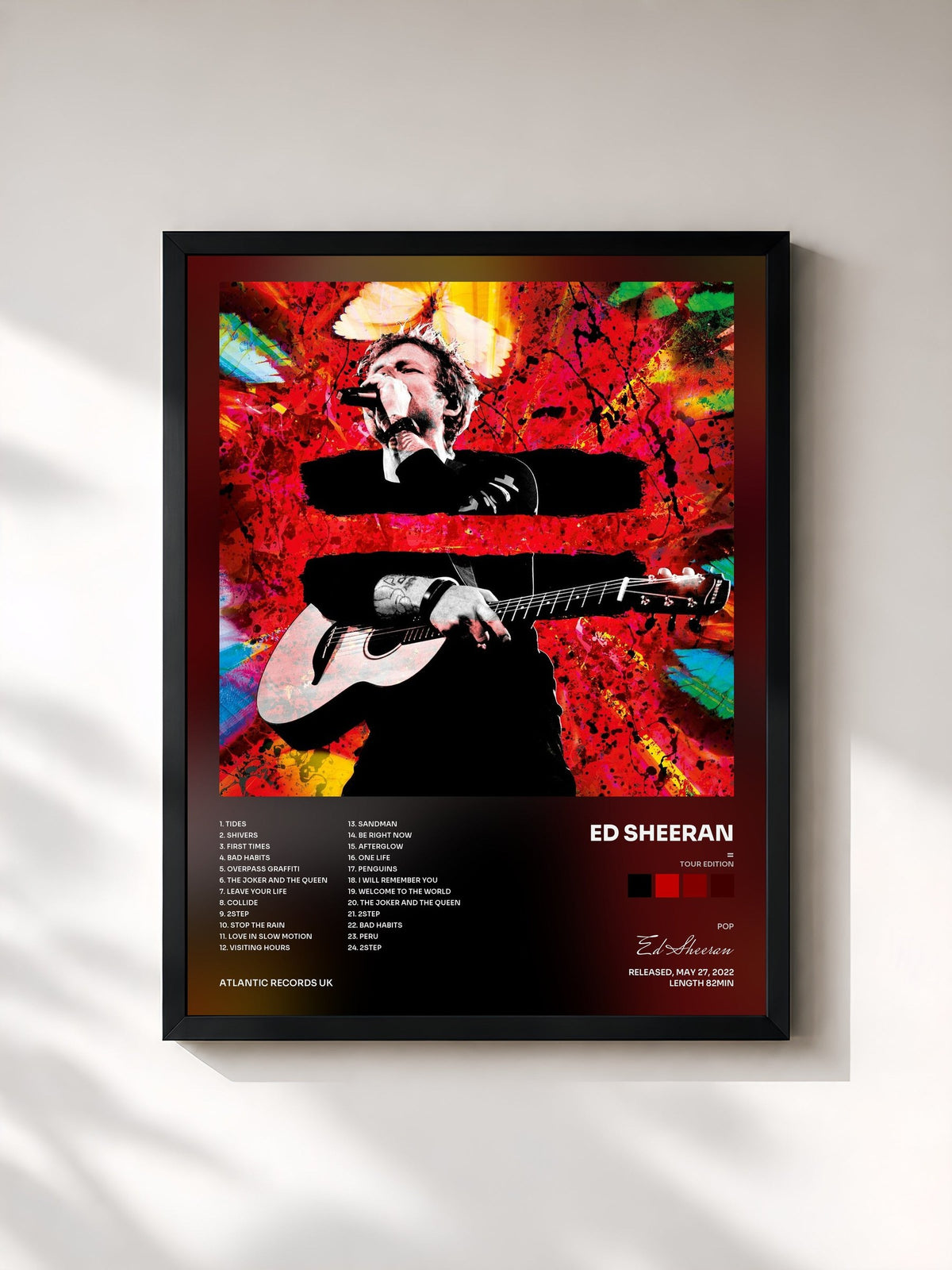 #noir Tableau de l'album = (Tour Edition) de Ed Sheeran, cadre noir, imprimé et encadré en France