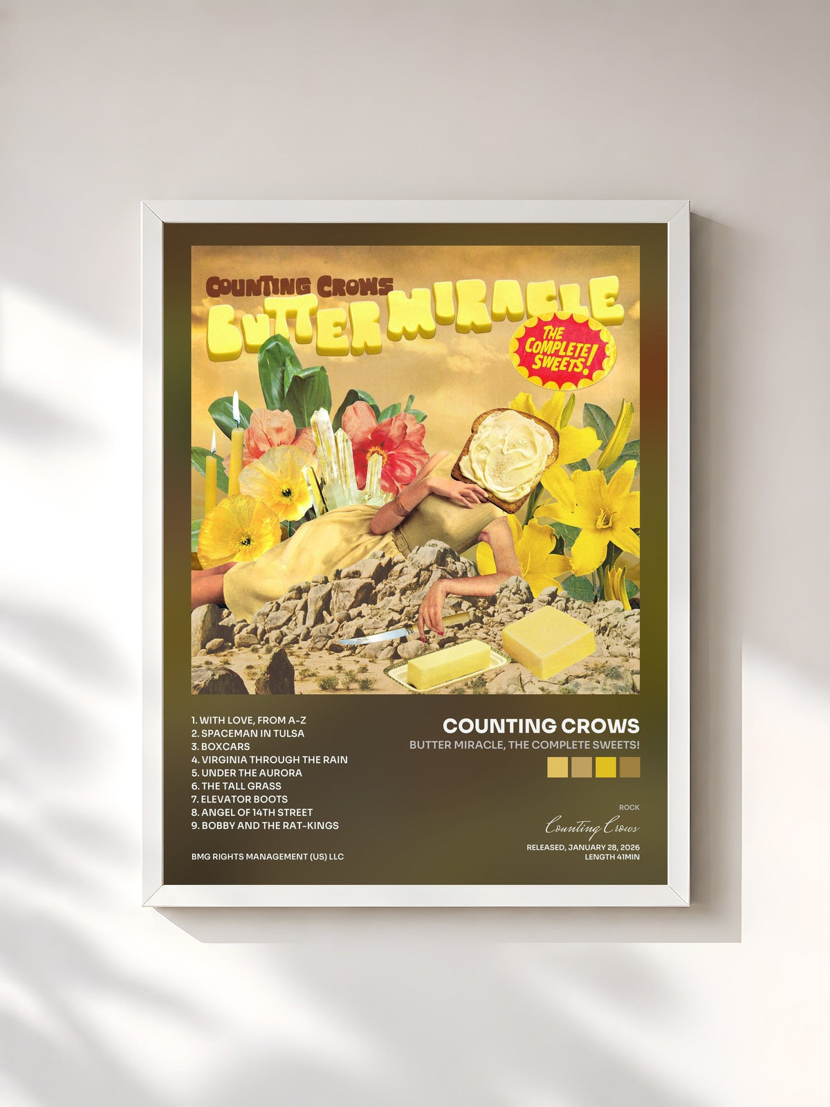 #blanc Butter Miracle, The Complete Sweets! von Counting Crows als gerahmter Kunstdruck, weißer Rahmen, gedruckt und gerahmt in Frankreich