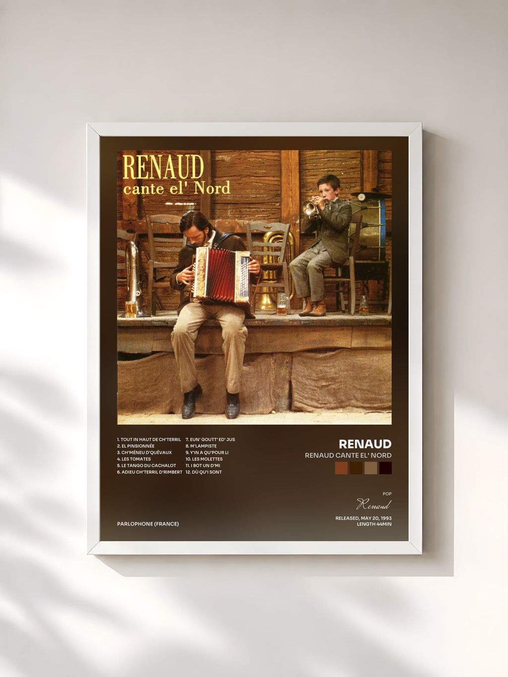 #blanc Renaud Cante El' Nord di Renaud in stampa incorniciata, cornice bianca, stampata e incorniciata in Francia