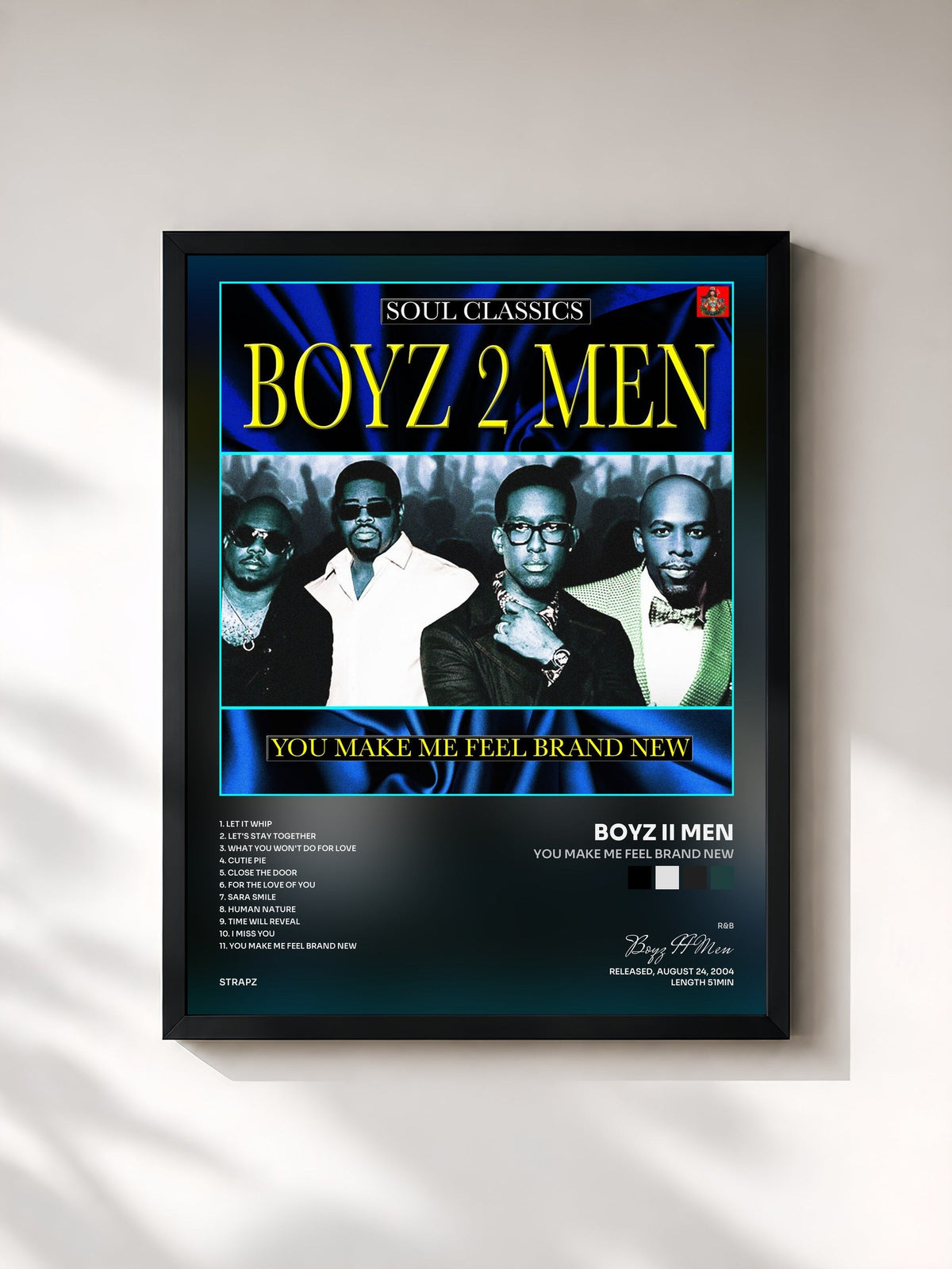 #noir Tableau de l'album You Make Me Feel Brand New de Boyz II Men, cadre noir, imprimé et encadré en France