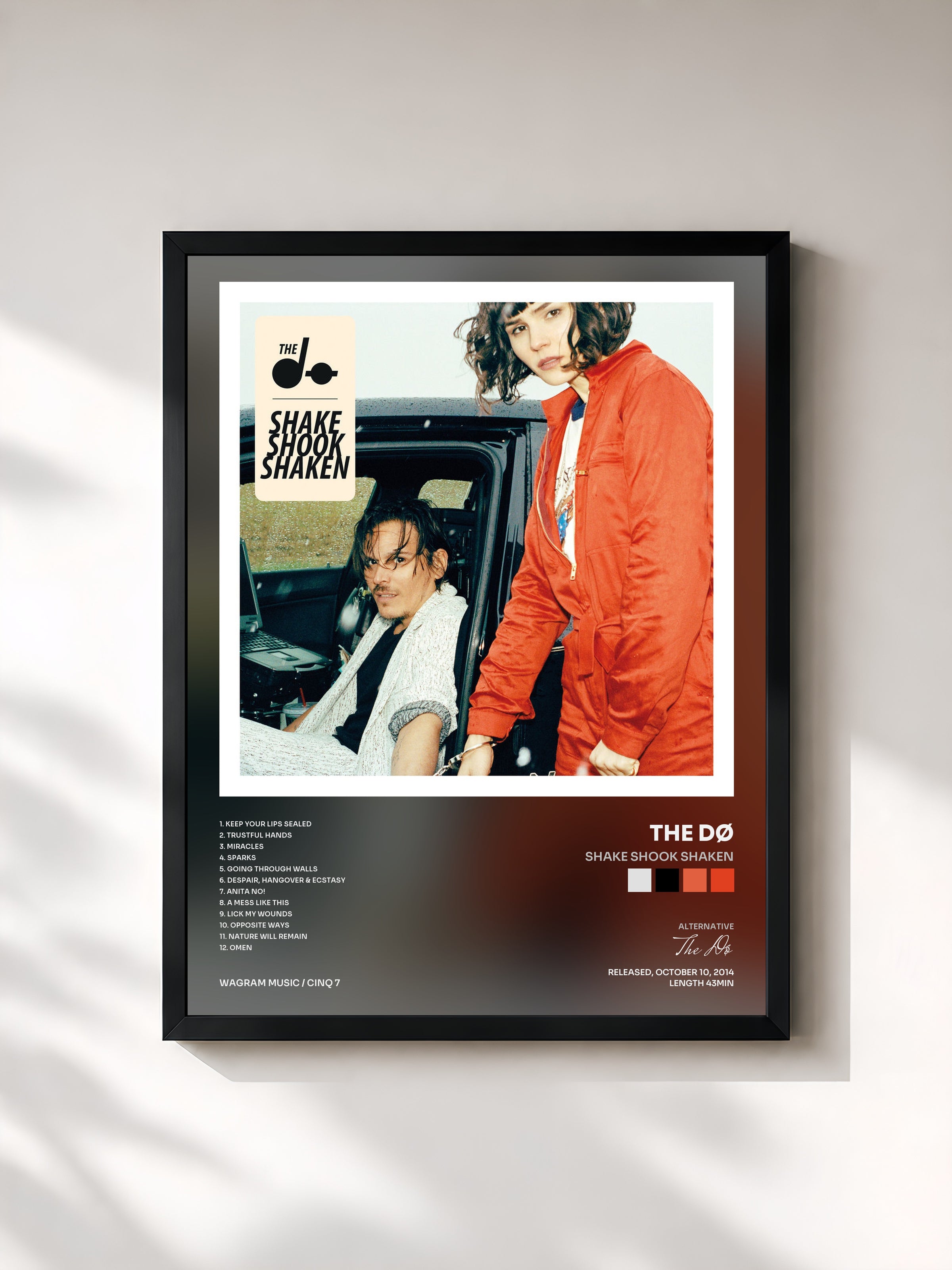 #noir Shake Shook Shaken by The Dø as a framed art print, black frame, printed and framed in France
