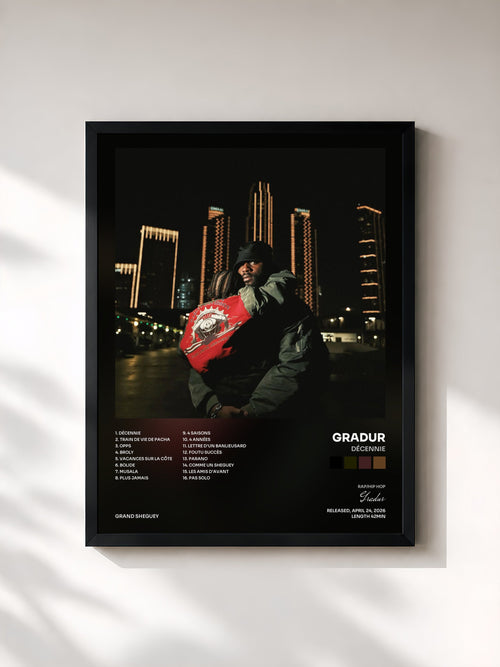 Gradur · Décennie — Affiche encadrée