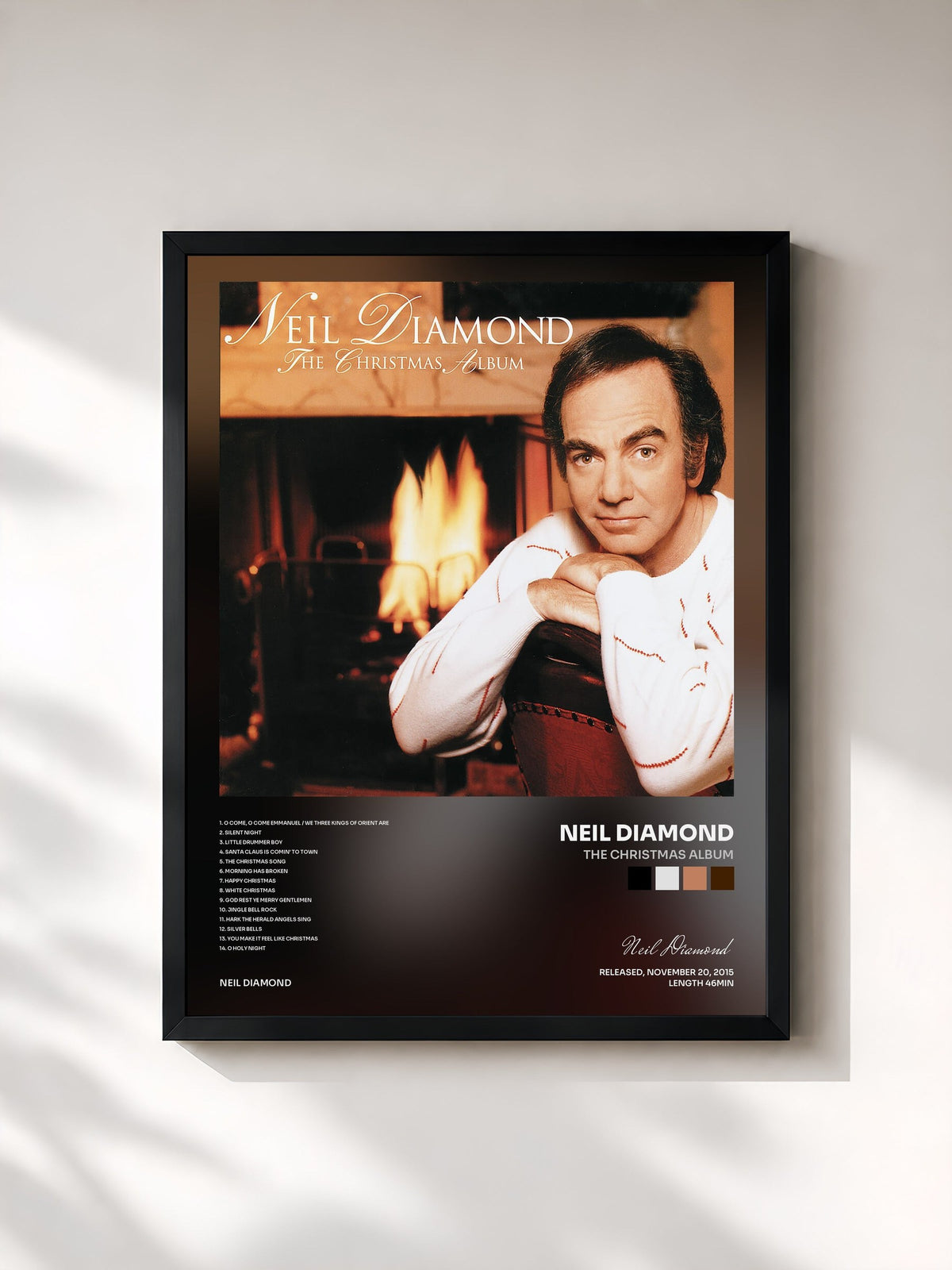 #noir The Christmas Album von Neil Diamond als gerahmter Kunstdruck, schwarzer Rahmen, gedruckt und gerahmt in Frankreich