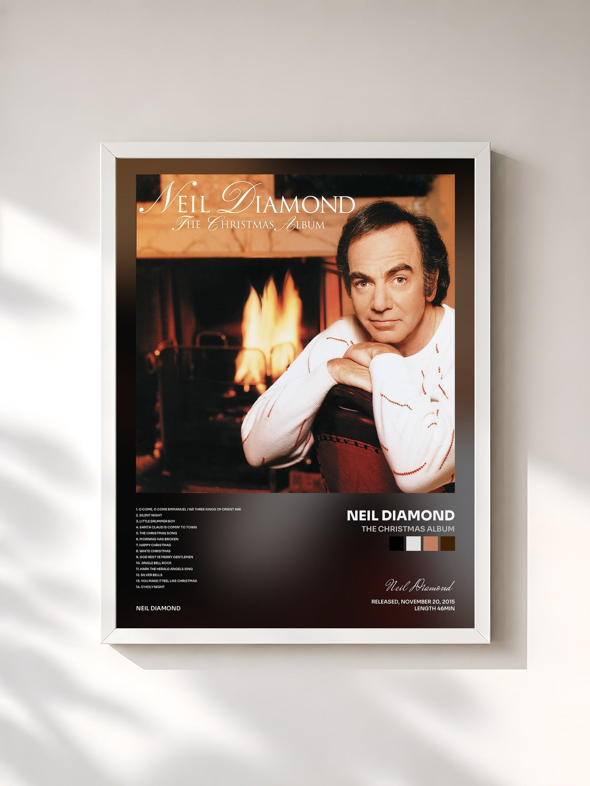 #blanc The Christmas Album von Neil Diamond als gerahmter Kunstdruck, weißer Rahmen, gedruckt und gerahmt in Frankreich