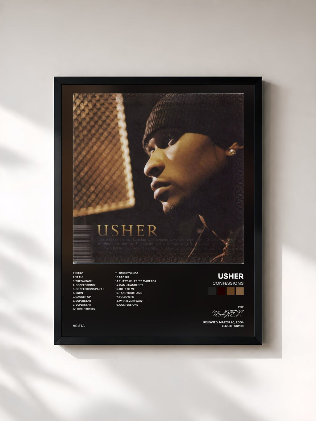 #noir Confessions von USHER als gerahmter Kunstdruck, schwarzer Rahmen, gedruckt und gerahmt in Frankreich