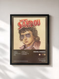 #noir La vieille de Michel Sardou en lámina enmarcada, marco negro, impresa y enmarcada en Francia