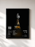 #noir YBNL de Olamide en lámina enmarcada, marco negro, impresa y enmarcada en Francia