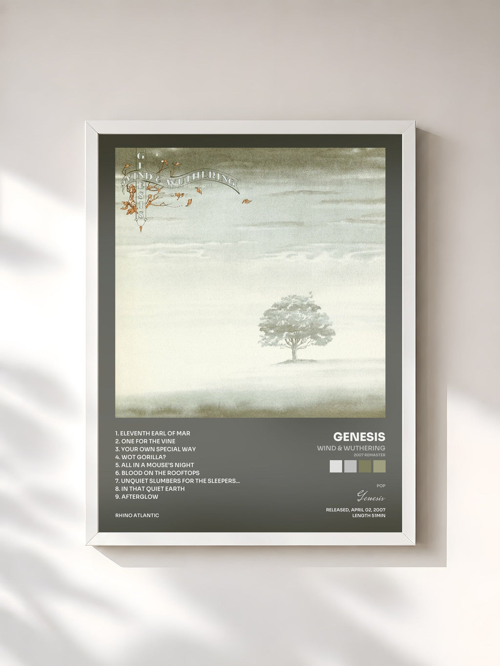 #blanc Wind & Wuthering (2007 Remaster) von Genesis als gerahmter Kunstdruck, weißer Rahmen, gedruckt und gerahmt in Frankreich