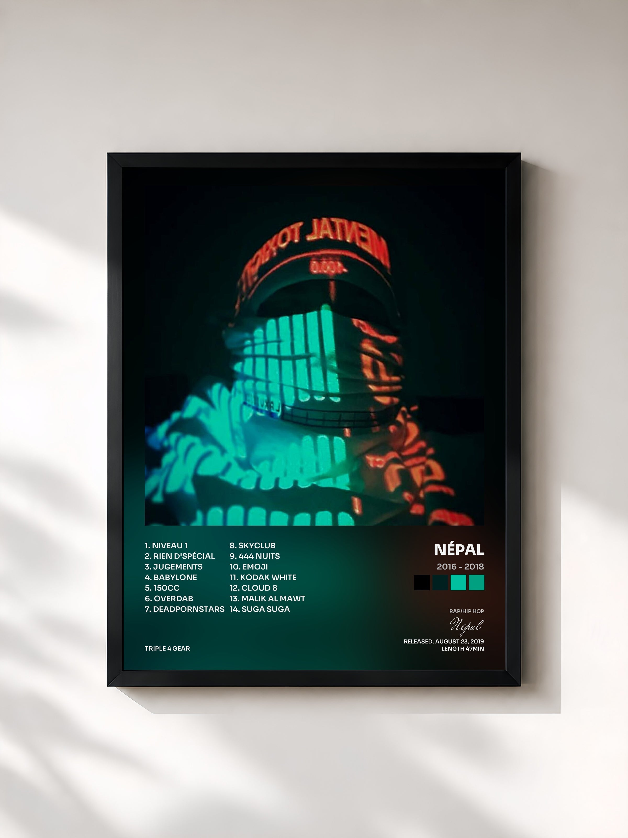 #noir 2016 - 2018 by Népal as a framed art print, black frame, printed and framed in France