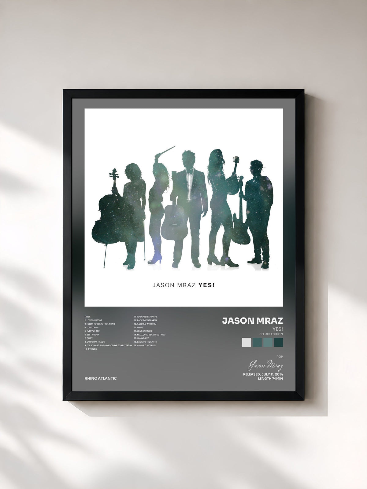 #noir Yes! (Deluxe Edition) von Jason Mraz als gerahmter Kunstdruck, schwarzer Rahmen, gedruckt und gerahmt in Frankreich