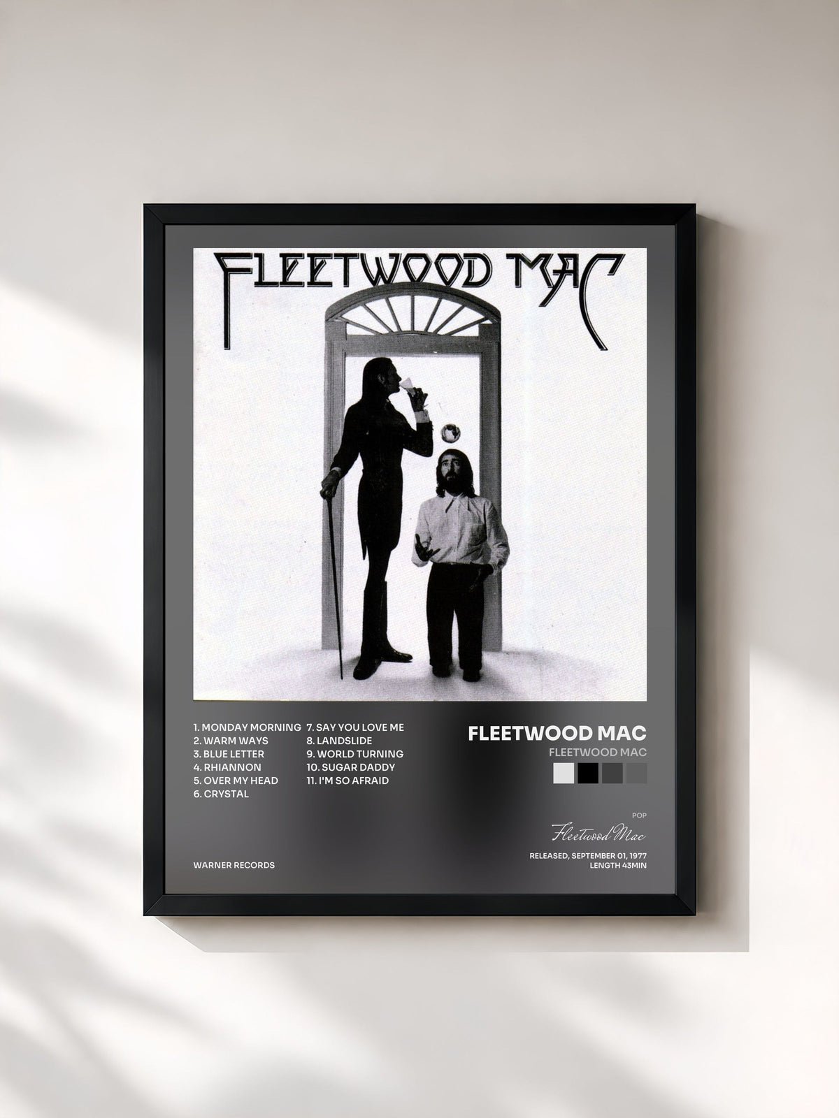 #noir Fleetwood Mac von Fleetwood Mac als gerahmter Kunstdruck, schwarzer Rahmen, gedruckt und gerahmt in Frankreich