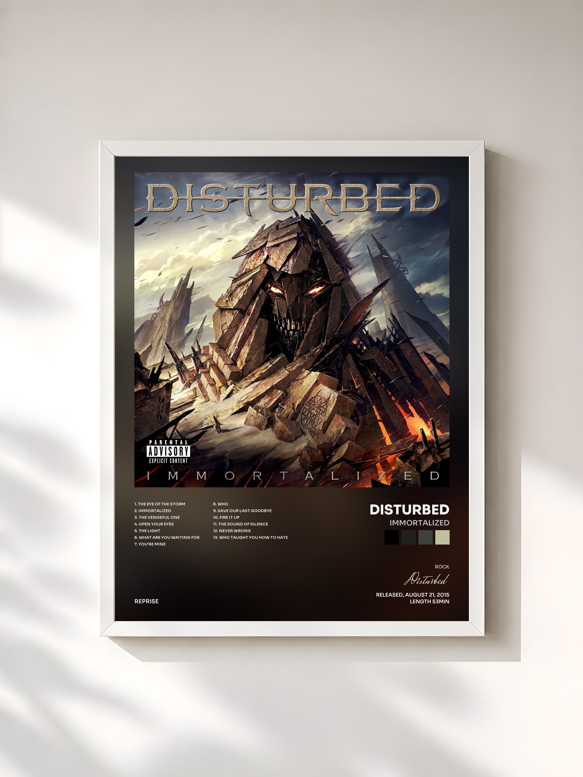 #blanc Immortalized by Disturbed as a framed art print, white frame, printed and framed in France