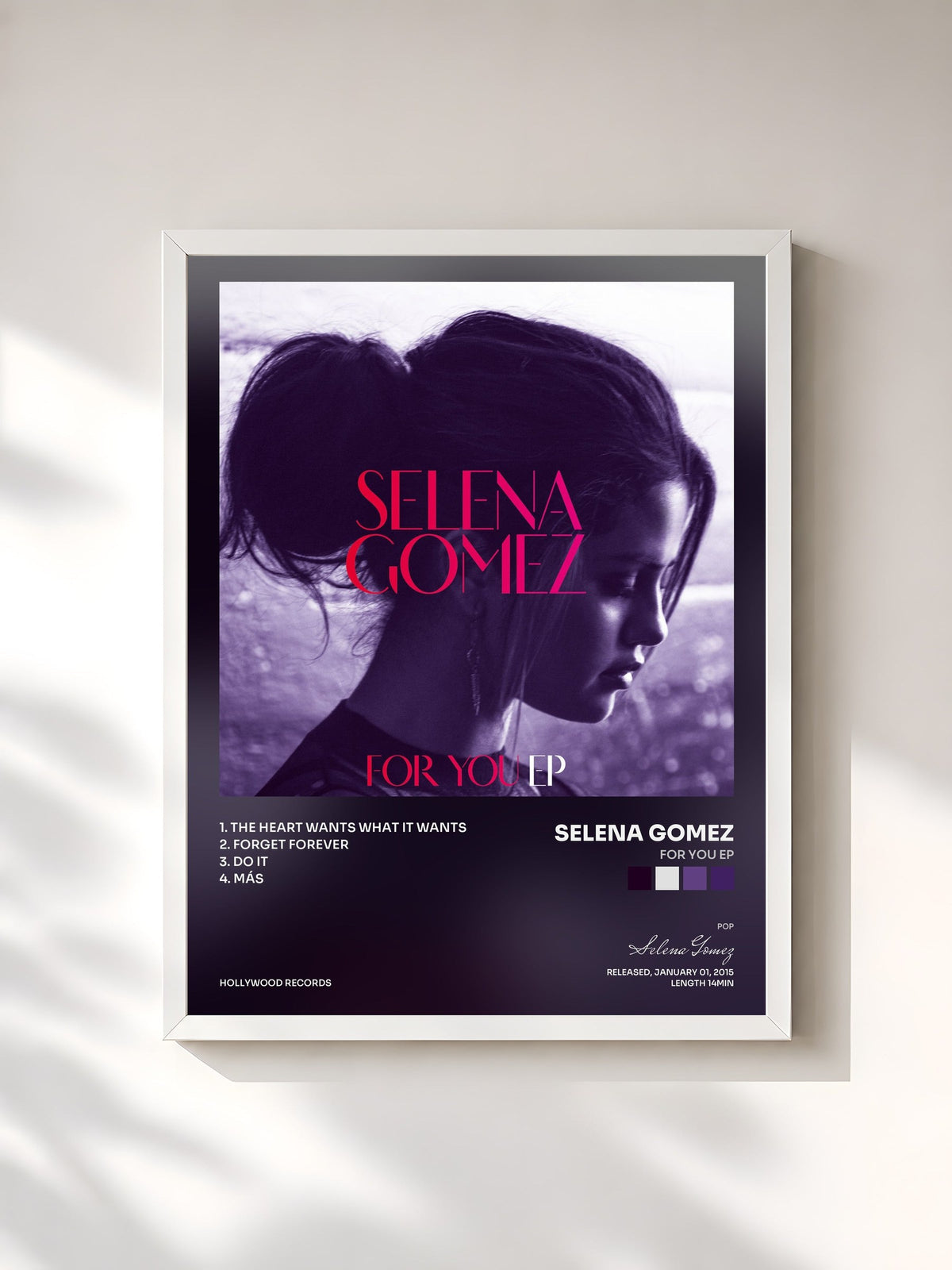 #blanc For You EP von Selena Gomez als gerahmter Kunstdruck, weißer Rahmen, gedruckt und gerahmt in Frankreich