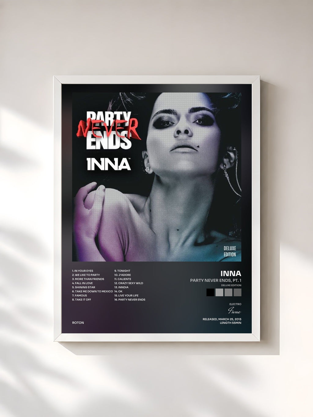 #blanc Party Never Ends, Pt. 1 (Deluxe Edition) von Inna als gerahmter Kunstdruck, weißer Rahmen, gedruckt und gerahmt in Frankreich