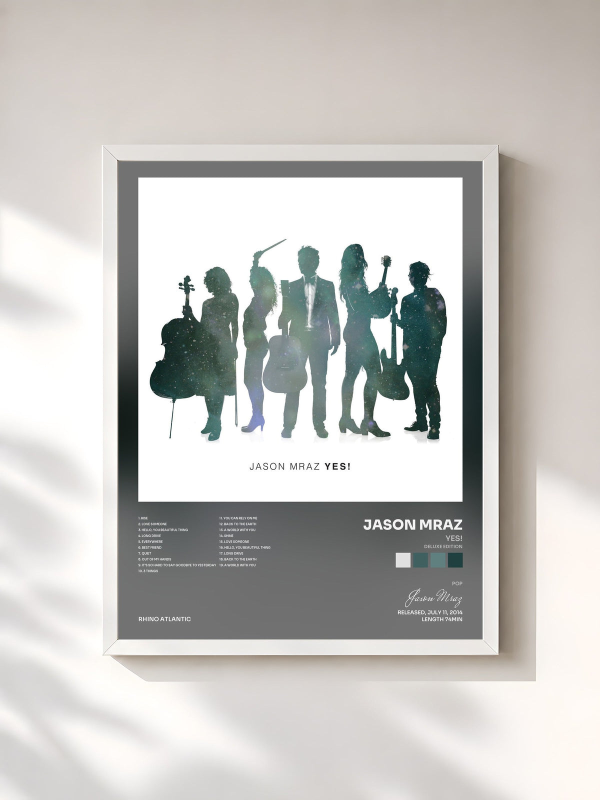 #blanc Yes! (Deluxe Edition) von Jason Mraz als gerahmter Kunstdruck, weißer Rahmen, gedruckt und gerahmt in Frankreich