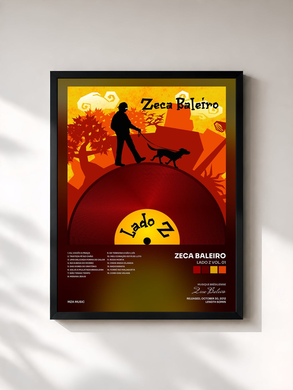#noir Lado Z Vol. 01 de Zeca Baleiro en lámina enmarcada, marco negro, impresa y enmarcada en Francia