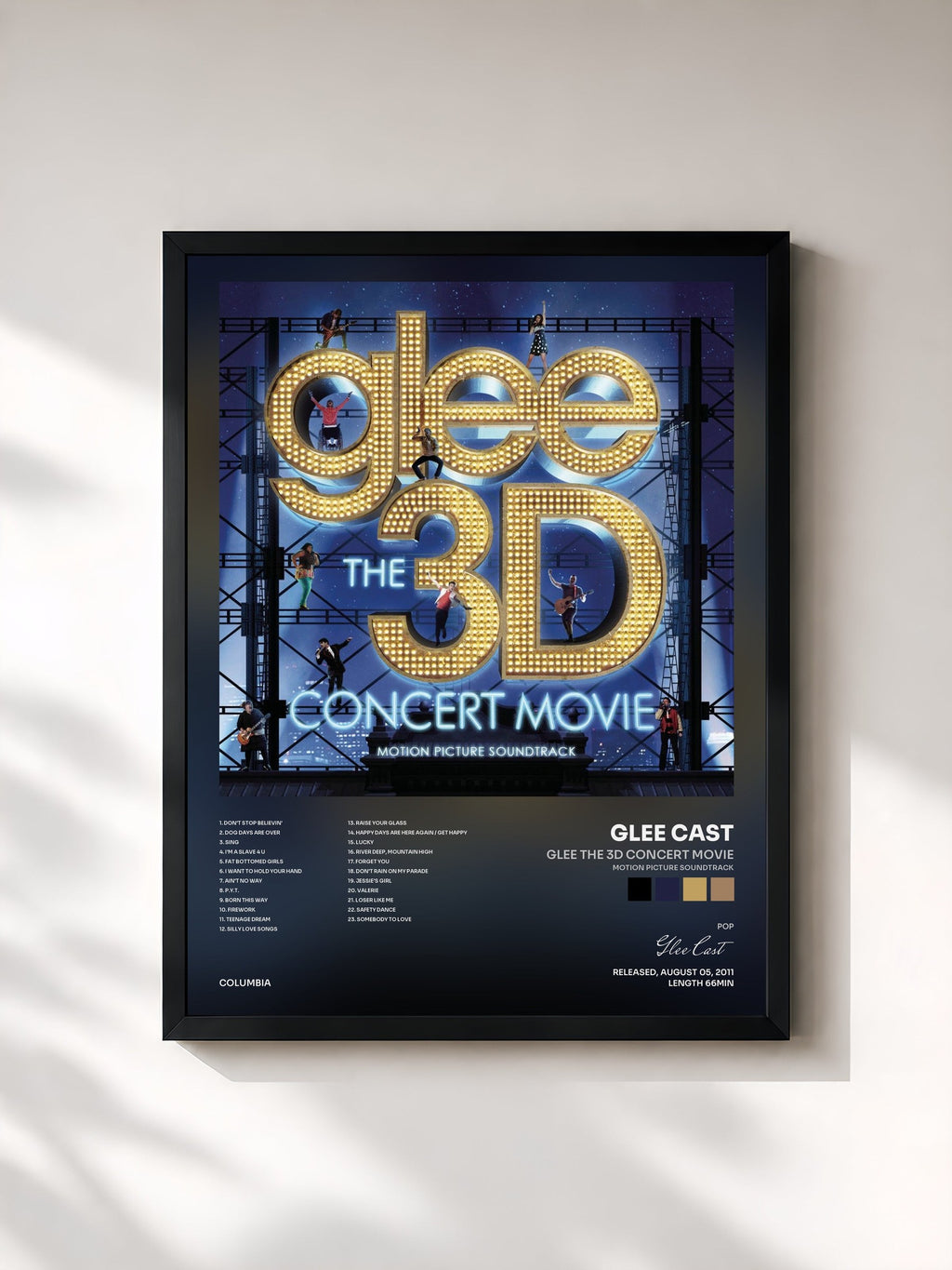 #noir Glee The 3D Concert Movie (Motion Picture Soundtrack) de Glee Cast en lámina enmarcada, marco negro, impresa y enmarcada en Francia
