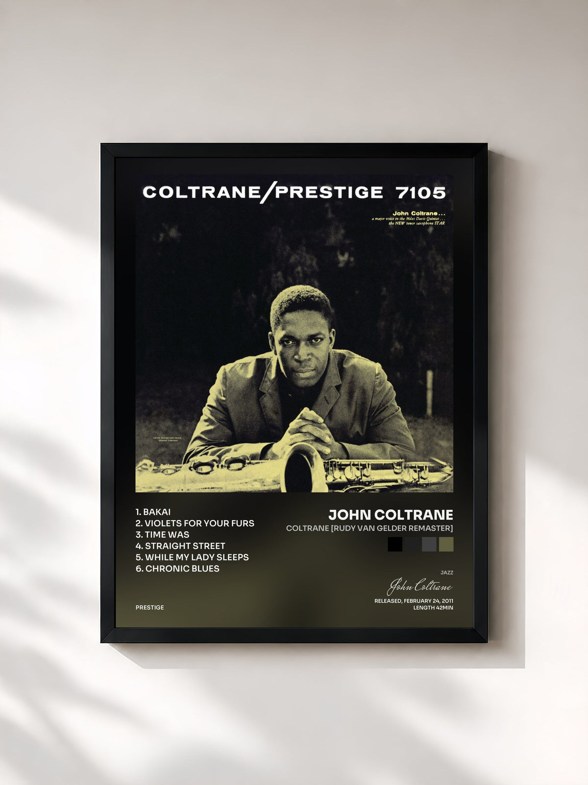 #noir Tableau de l'album Coltrane [Rudy Van Gelder Remaster] de John Coltrane, cadre noir, imprimé et encadré en France