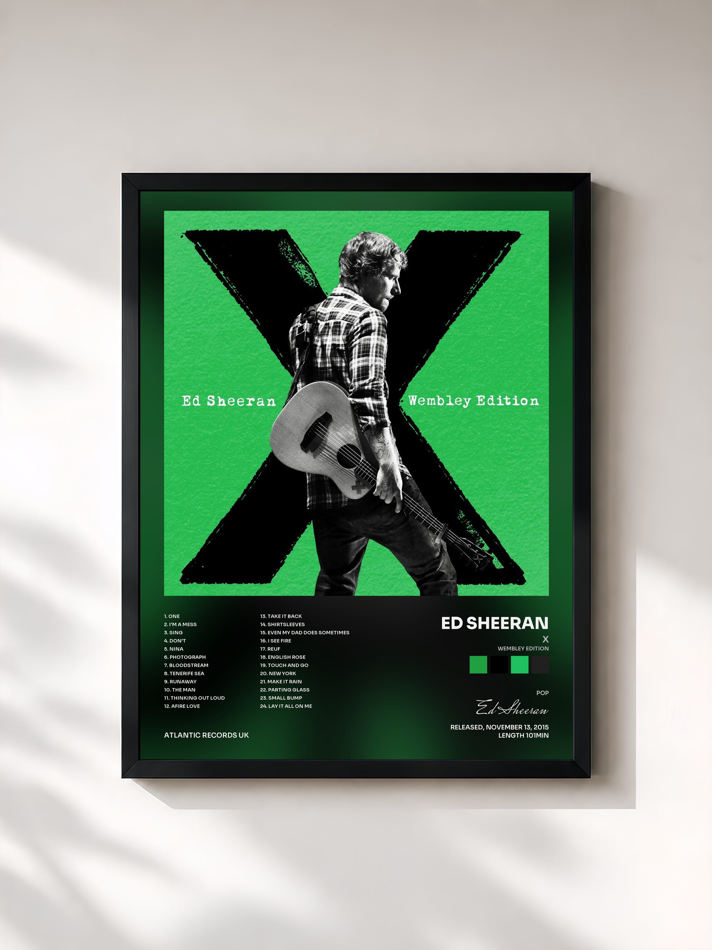 #noir x (Wembley Edition) de Ed Sheeran en lámina enmarcada, marco negro, impresa y enmarcada en Francia