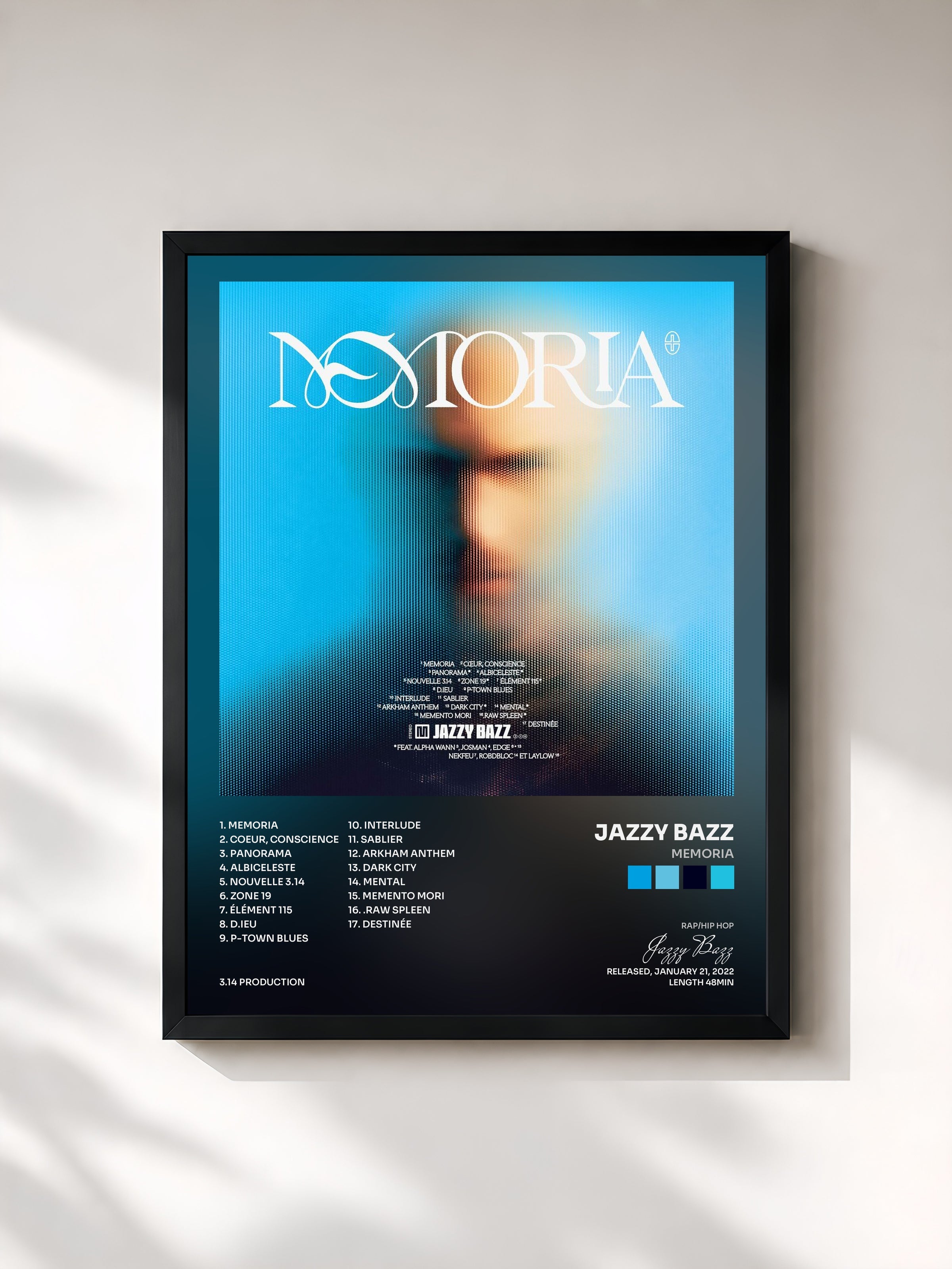 #noir Memoria by Jazzy Bazz as a framed art print, black frame, printed and framed in France