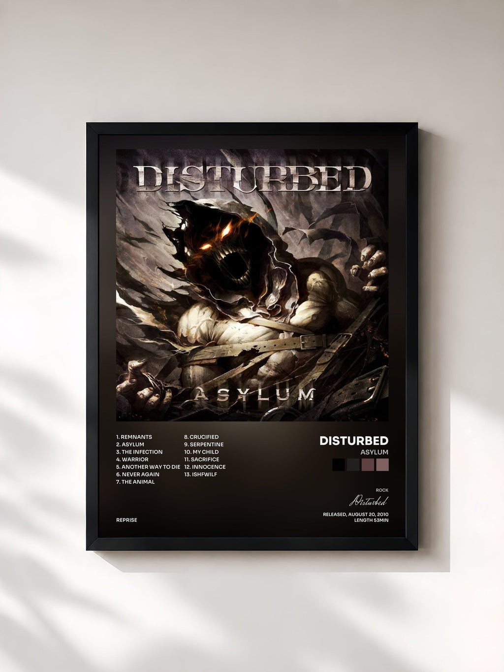 #noir Asylum by Disturbed as a framed art print, black frame, printed and framed in France