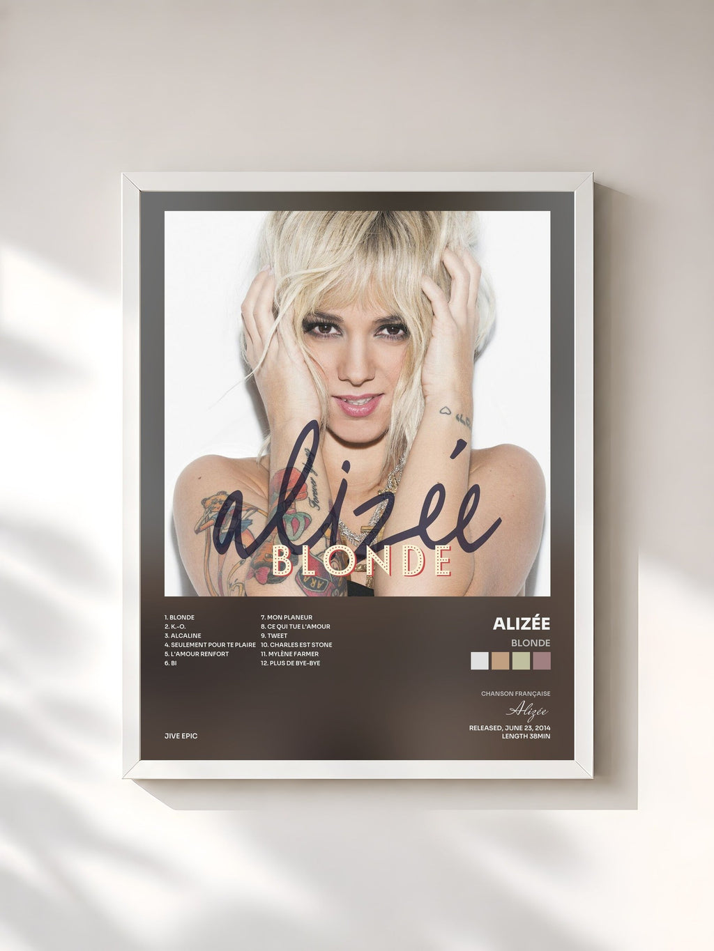 #blanc Blonde von Alizée als gerahmter Kunstdruck, weißer Rahmen, gedruckt und gerahmt in Frankreich