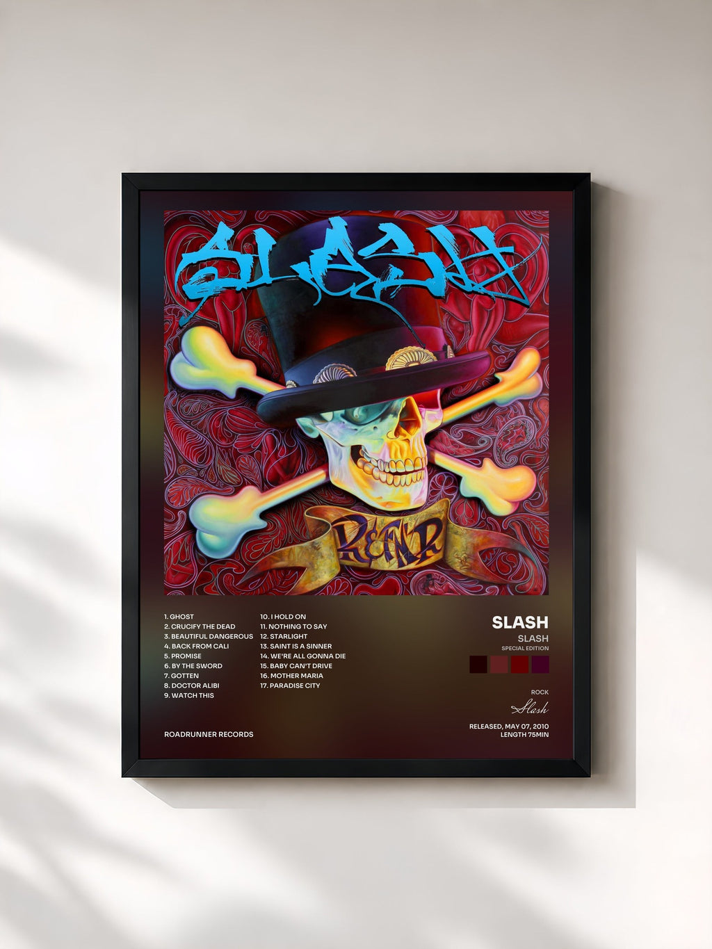 #noir Slash (Special Edition) von Slash als gerahmter Kunstdruck, schwarzer Rahmen, gedruckt und gerahmt in Frankreich