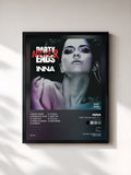 #noir Tableau de l'album Party Never Ends, Pt. 2 (Deluxe Editon) de Inna, cadre noir, imprimé et encadré en France