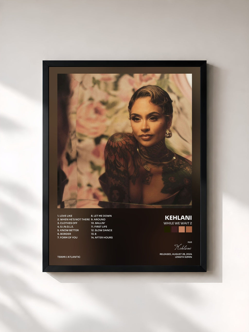 #noir While We Wait 2 by Kehlani as a framed art print, black frame, printed and framed in France