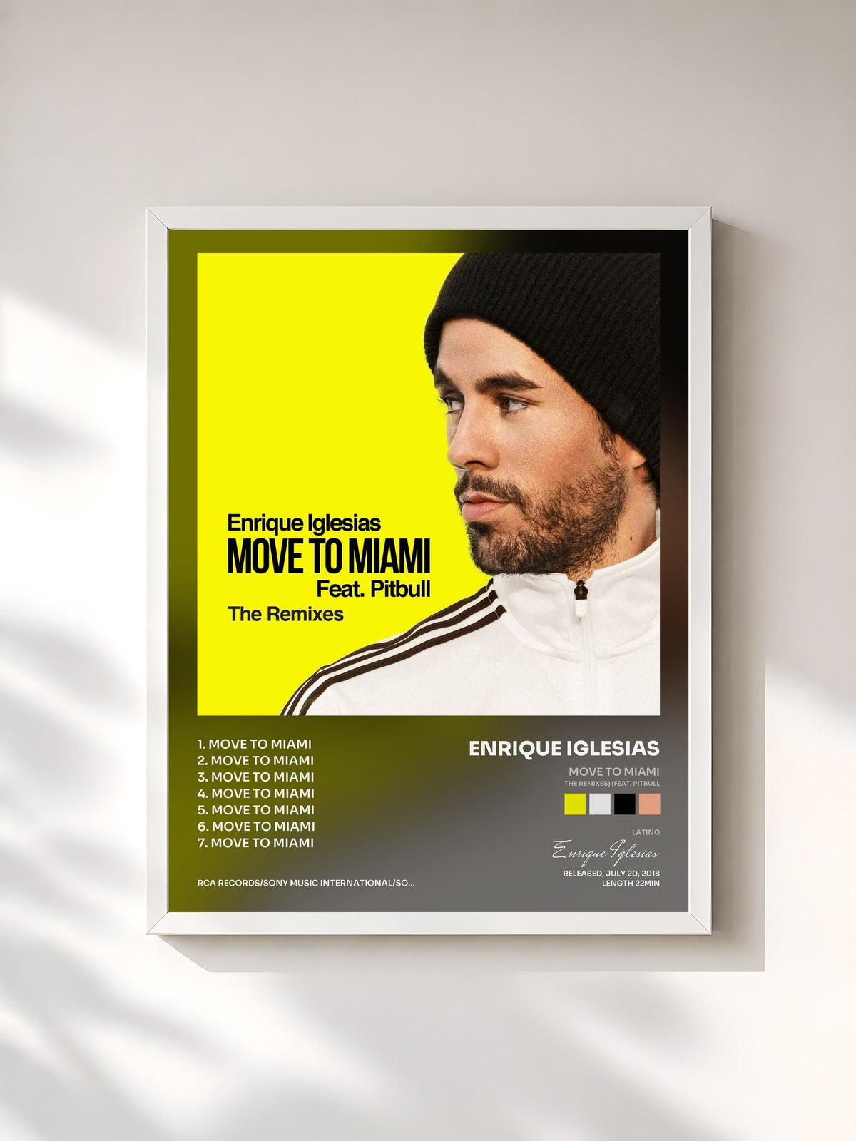 #blanc MOVE TO MIAMI (The Remixes) (feat. Pitbull) von Enrique Iglesias als gerahmter Kunstdruck, weißer Rahmen, gedruckt und gerahmt in Frankreich