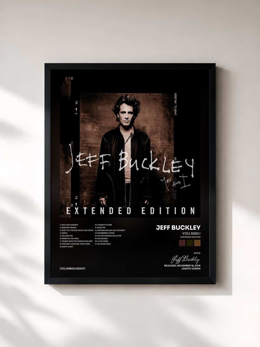 #noir You and I (Expanded Edition) de Jeff Buckley en lámina enmarcada, marco negro, impresa y enmarcada en Francia