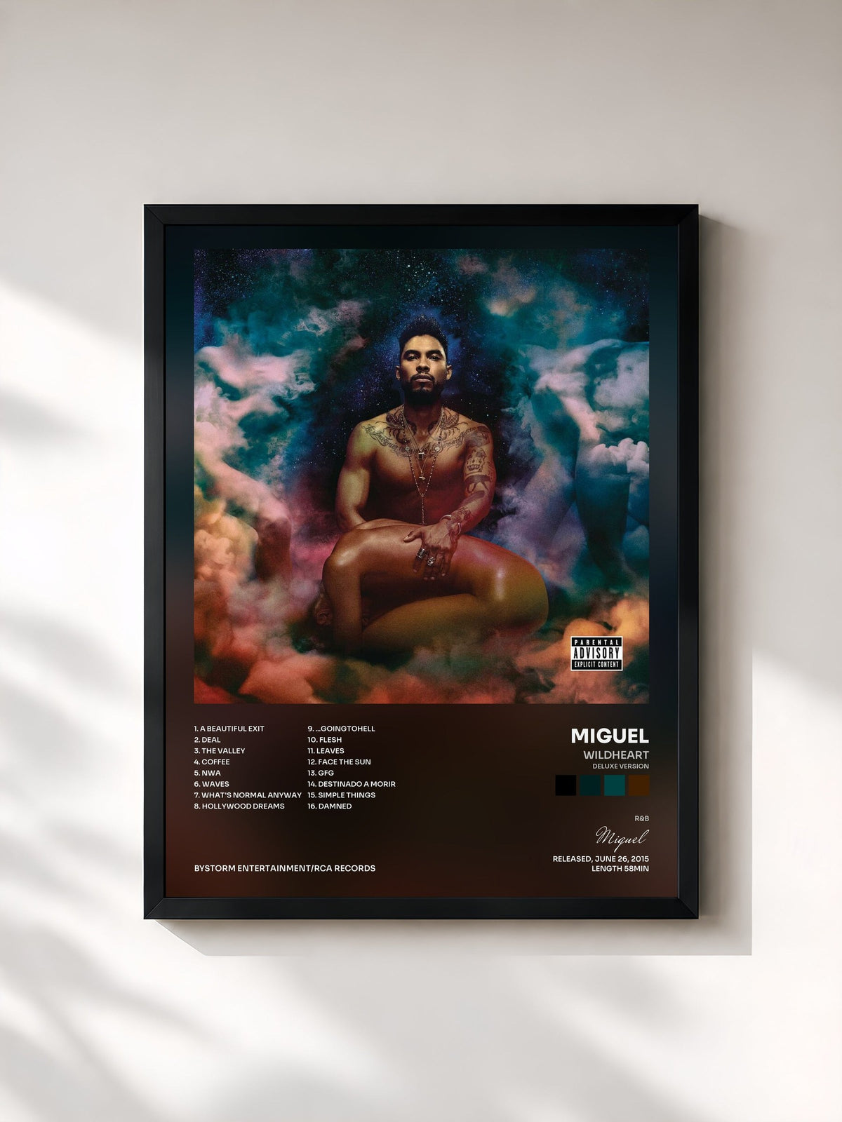 #noir Wildheart (Deluxe Version) de Miguel en lámina enmarcada, marco negro, impresa y enmarcada en Francia