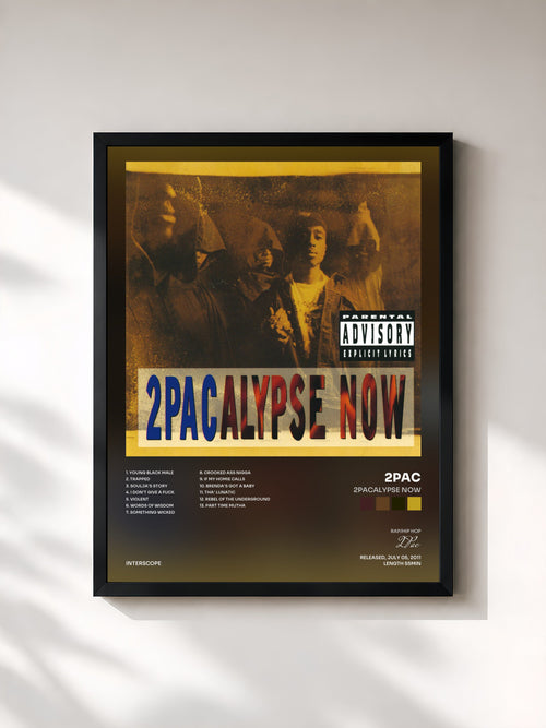 #noir 2Pacalypse Now by 2Pac as a framed art print, black frame, printed and framed in France