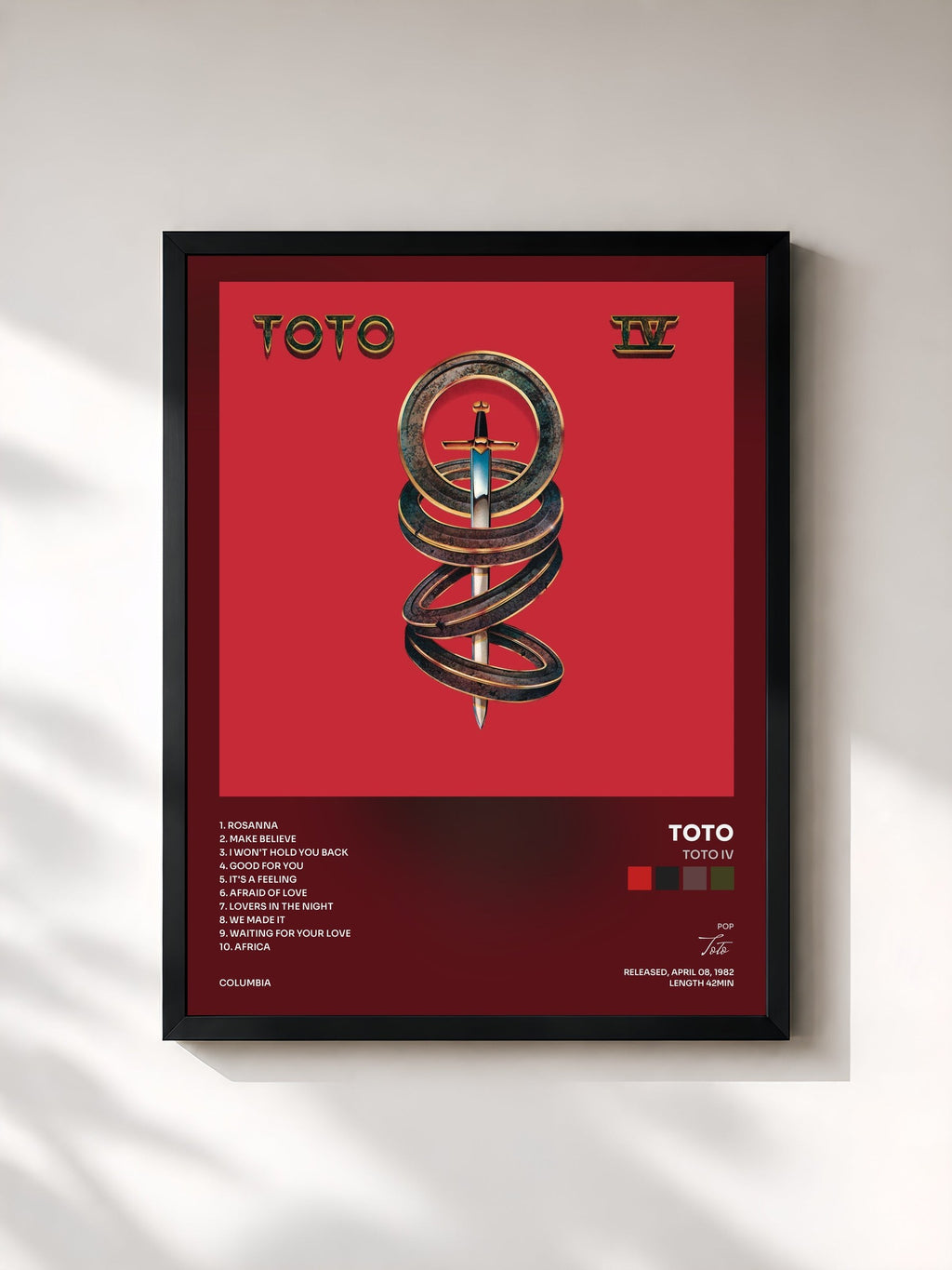 #noir Toto IV von Toto als gerahmter Kunstdruck, schwarzer Rahmen, gedruckt und gerahmt in Frankreich