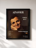 #noir Tableau de l'album Venecia Sin Ti de Charles Aznavour, cadre noir, imprimé et encadré en France