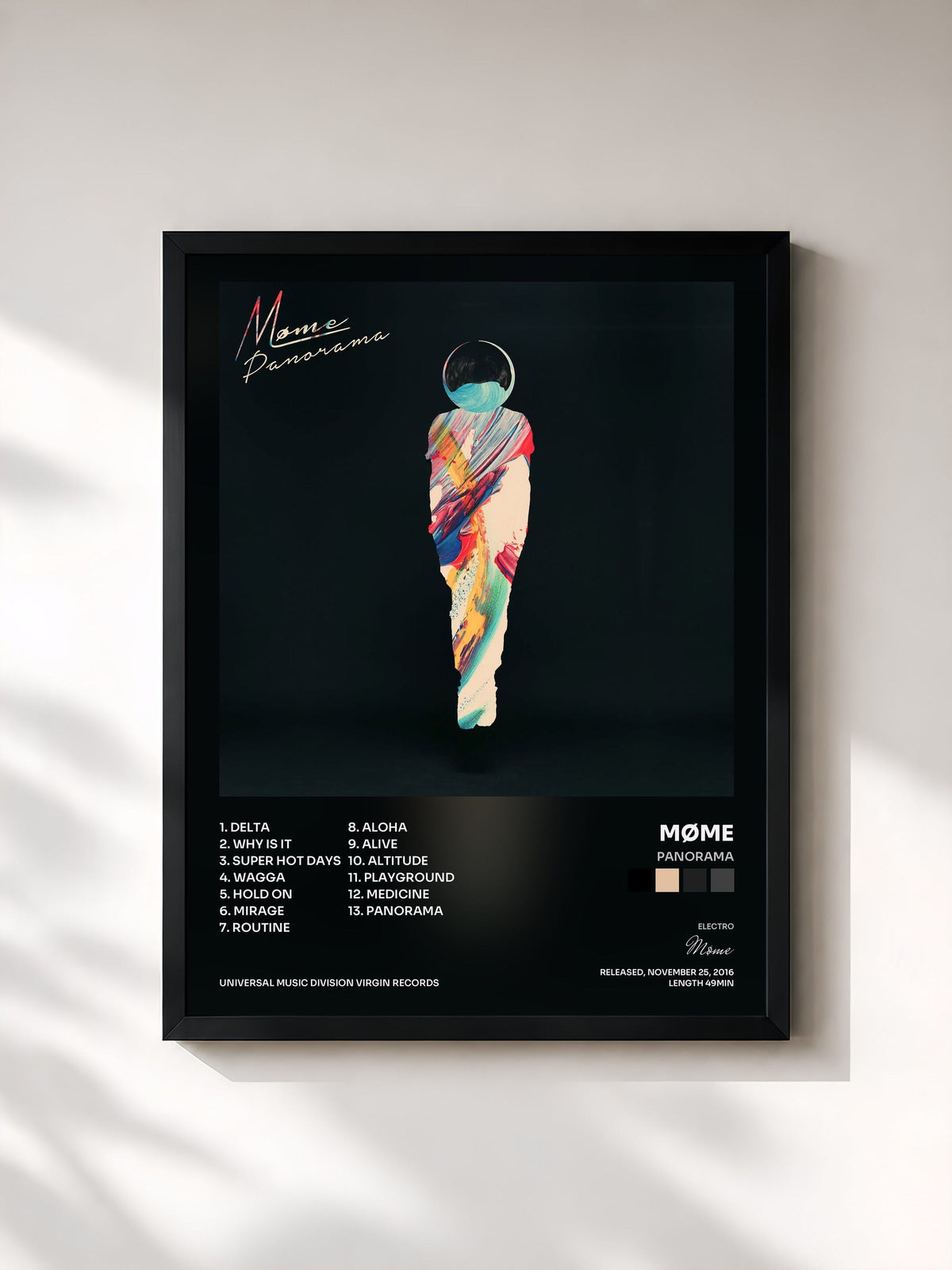 #noir Tableau de l'album Panorama de Møme, cadre noir, imprimé et encadré en France